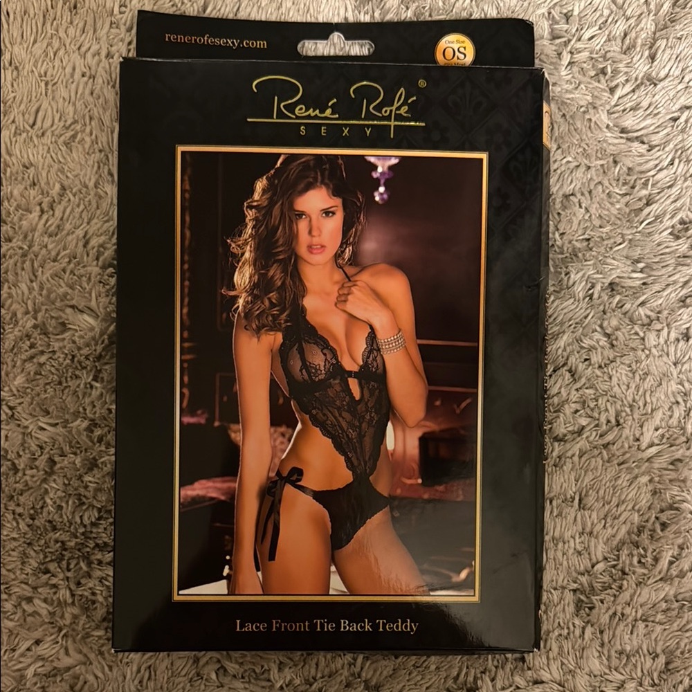 René Rofé Black Lace Teddy